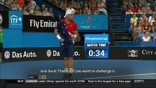 jack sock sportsmanship Lleyton Hewitt Hopman Cup 2016 HD video [upl. by Holbrook23]