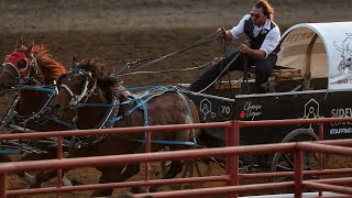 Fastest heat from night 2 of World Professional Chuckwagon Racing at the 87th Ponoka Stampede [upl. by Bev]