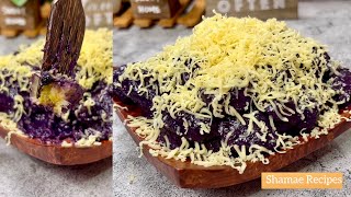 💯 Easy Merienda Recipe Idea  Cheesy UBE BANANA Cream Delight 😋 [upl. by Aninotna257]