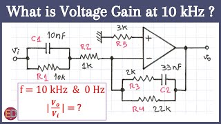 Op Amp RC Filter Transfer Function of Op Amp Circuit OpAmp Active Filter Solved Problem [upl. by Etterual691]