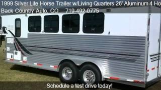 1999 Silver Lite Horse Trailer wLiving Quarters 26 Aluminu [upl. by Lucilia]