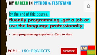 LABTEST TESTSTAND amp PYTHON Training [upl. by Ferren]
