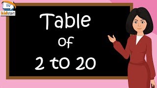 Table of 2 to 20  multiplication table of 2 to 20  rhythmic table of two to twenty  kidstart tv [upl. by Ancelin]