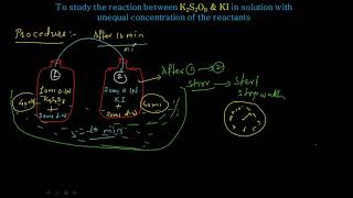 PracticalChemical Kinetics K2S2O8 amp KI unequal concentration Part 1 [upl. by Karel]