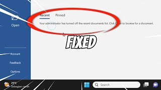 Your Administrator has Turned Off the Recent Documents List FIXED [upl. by Trebleht]