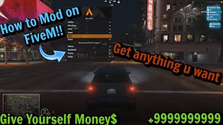 FiveM Modding TUTORIAL Give Items Infinite Money Etc [upl. by Juta813]