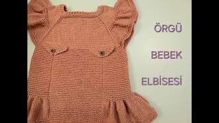 ÖRGÜ BEBEK ELBİSESİ YAPIMI 1 Bölüm  KNITTING BABY DRESS [upl. by Ecertak]