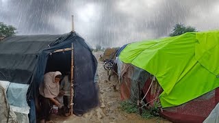 Very Heavy Rain In the Winter Season Nomadic Village of Pakistan  Naturally Beautiful Rain [upl. by Ebarta]