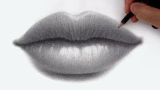 How to Draw  Shade Lips in Pencil [upl. by Enaht]