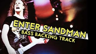 Metallica  Enter Sandman Bass Backing Track w tab on screen [upl. by Nyrb465]