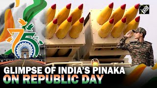 RDay Parade 2024 Glimpses of India’s multibarrel rocket launcher ‘Pinaka’ at Kartavya Path [upl. by Wurst]