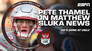 UNLV QB Matthew Sluka to redshirt 🚨 Pete Thamel thinks he will TRANSFER 🗣️  College Football Live [upl. by Enaj]