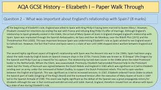 AQA GCSE History  Elizabeth I  Practice Paper Walk Through [upl. by Ymmak]