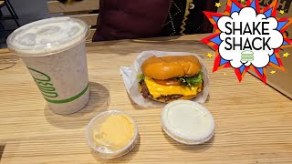 The best Angus Beef Shake Shack burger parmesan TRUFFLE fries and oreo cookie milkshake [upl. by Eimaj]