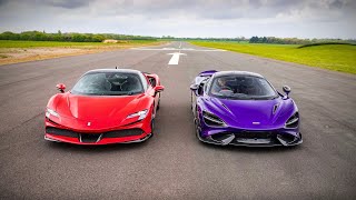 DRAG RACE FERRARI SF90 vs MCLAREN 765LT [upl. by Sela845]