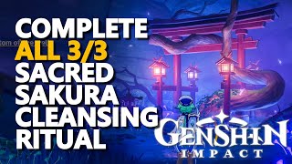 Complete the Sacred Sakura Cleansing Ritual Genshin Impact All 33 [upl. by Yelak773]