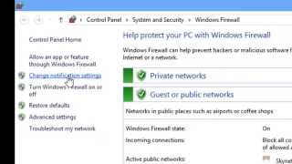 การเปิดหรือปิดไฟร์วอลล์ Firewall ใน Windows 8 [upl. by Nyasuh]