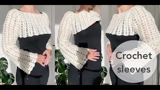 Easy fishnet sleevesshrug crochet tutorial [upl. by Enyehc132]