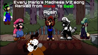 Ranking every Marios Madness V2 song from worst to best updated [upl. by Hallock]