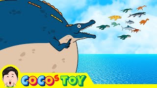 Pristichampsus becomes a giant balloon Im still hungry｜Ichthyosaurus dinosaurs kidstoon｜CoCosToy [upl. by Bell869]