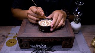 Agarwood incense burner relaxing ASMR incense  Mix agarwood and star anise happyhalloween [upl. by Enilrahc255]