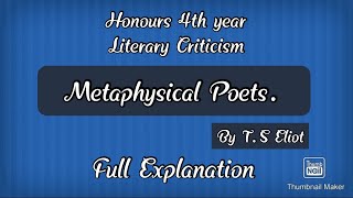 Metaphysical Poets by TS Eliot [upl. by Makell]