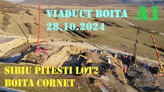 Autostrada A1 Sibiu Pitești Lot 2 Boița Cornet Viaduct Boița 28 10 2024 [upl. by Tanaka459]