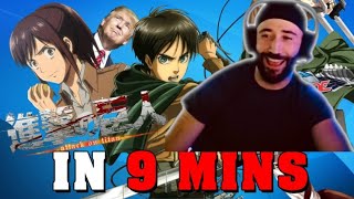 ATTACK ON TITAN IN 9 MINUTES  ChrisTDickson Reaction [upl. by Iredale108]