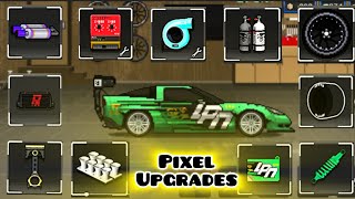 Pixel car racer mod apk  chevrolet corvette c6 70 L 2828 Hp Upgrades vs Nissan skyline Drag Race 🟢 [upl. by Bogusz]