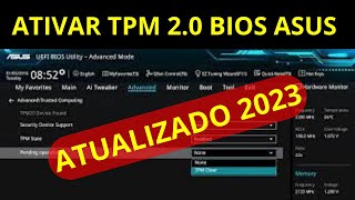 COMO ATIVAR TPM 2 0 NA PLACA MAE BIOS ASUS [upl. by Assetniuq]