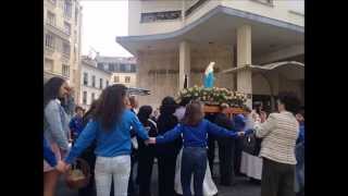 Procession mariale paroisse Notre Dame du Liban cathédrale maronite rue dUlm à Paris [upl. by Suixela622]