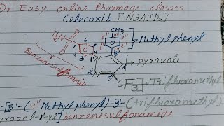 Celecoxib IUPAC nameChemical structureNSAIDPyrazole derivativeEnolic acid Oxicam derivative [upl. by Stephi]