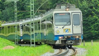 Zahnradbahnen der Zugspitzbahn auf der Bergstrecke bei Grainau [upl. by Mcferren992]