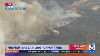 Large wildfire erupts in Orange County [upl. by Vitoria]