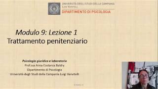 Modulo 9 video 1 lezione Trattamento penitenziario [upl. by Orlanta]