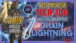 S6 Fastest Azurewrath Chain Lightning Sorc Build Pit Tier 100 200 Live  PTR Diablo 4 [upl. by Lecia]