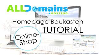 alldomainshosting Homepage Baukasten Onlineshop [upl. by Milks]