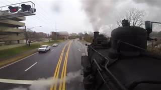 Locomotive Ride Along Southern Railway 154 Slipping in the Rain [upl. by Yahc352]