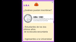 CBC UBA 2024 Fechas de inscripción [upl. by Gerrald]