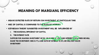 MEANING OF MARGINAL EFFICIENCY OF CAPITAL IN SIMPLE WORDS [upl. by Huai]