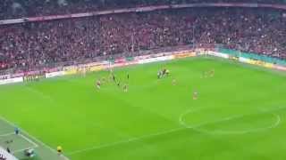 DFB Pokal 20142015 FC Bayern München vs Eintracht Braunschweig Tor zum 10 David Alaba  Toransage [upl. by Lerej]