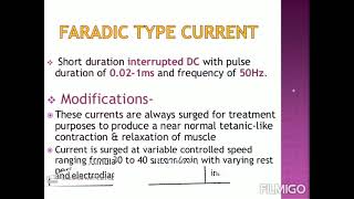 Interrupted Direct current vs Faradic type current [upl. by Hepsoj362]