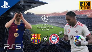 eFootball 2025  FC Barcelona vs FC Bayern UEFA Champions League  PS5 4K Ultra HD Gameplay [upl. by Maritsa217]