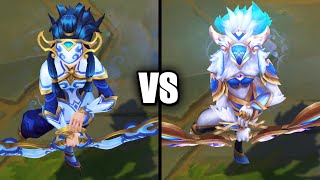 Porcelain Kindred vs Prestige Porcelain Kindred Skins Comparison League of Legends [upl. by Asik]