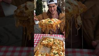 Part 1 of 2 Our DEVOUR LASAGNA PIZZA from Nonna’s 1977 in Astoria Queens NYC 🍝🍕 DEVOURPOWER [upl. by Novikoff]