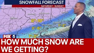 NYC weekend snow storm How much is it going to snow in NY NJ amp CT  Friday forecast [upl. by Lauren979]