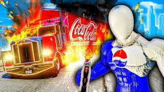 Coca Cola Truck gets ATTACKED in GTA 5 THEY hate it [upl. by Eyeleen803]