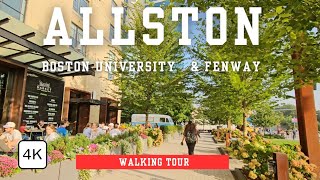 Boston walking tour in Allston Boston University and Fenway 4K city sounds [upl. by Ahsilef]