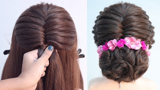 heirloom bun hairstyle for bridal  wedding hairstyle  trendy juda hairstyle  easy hairstyle [upl. by Holmes]