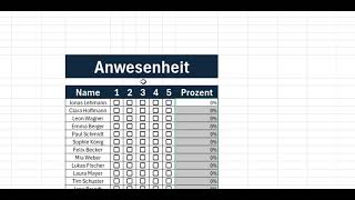 ExcelHack Anwesenheitskontrolle mit Kontrollkästchen amp ProzentDiagramm in Minuten erstellen [upl. by Courcy]